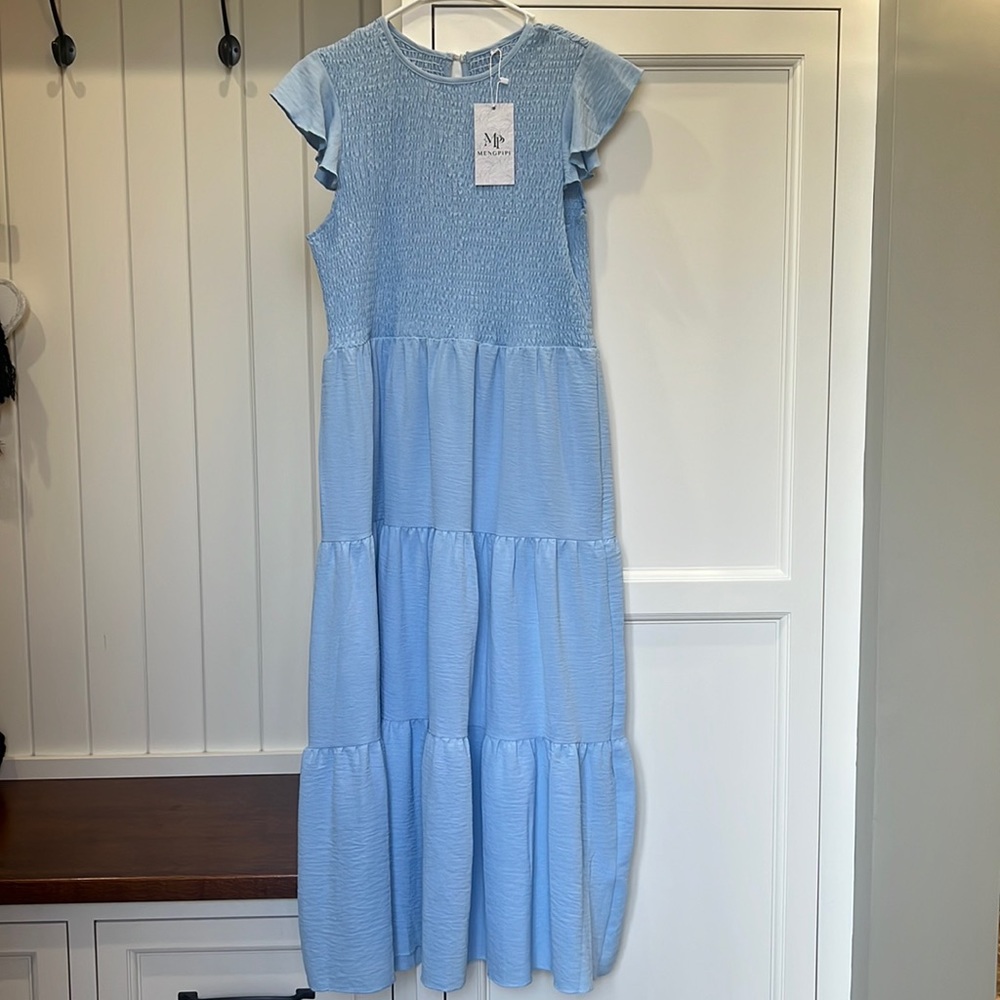 Mengpipi Women's Maxi Dress Short Sleeve NWT  Long Casual Dresses. Size …